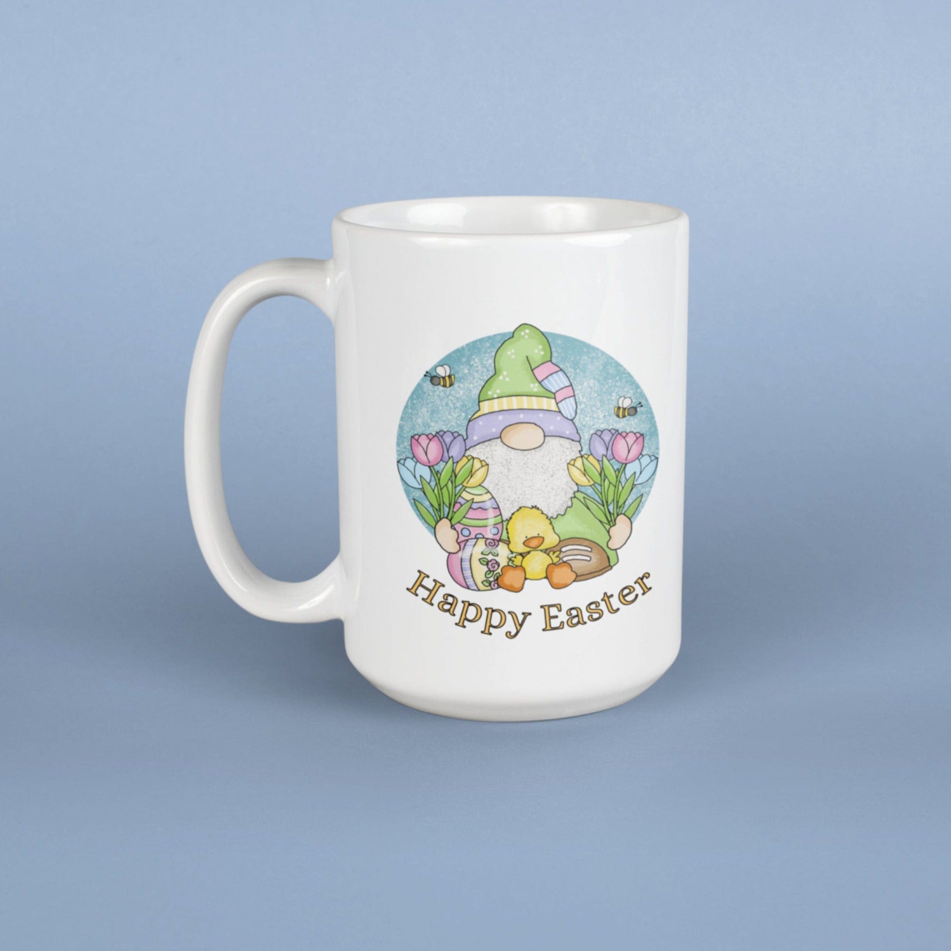 Printify Mug 11oz Coffee Mug, Happy Easter Coffee Mug, Gnome Mug, Birthday Gift, Easter Mug, White 11 oz Ceramic, Gift for Her 32365499860011536058